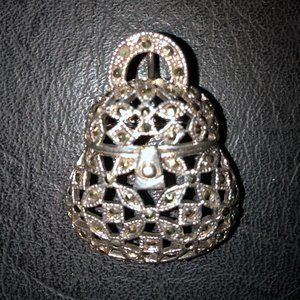 Marcasite 925 Sterling Silver Vintage Purse Brooch